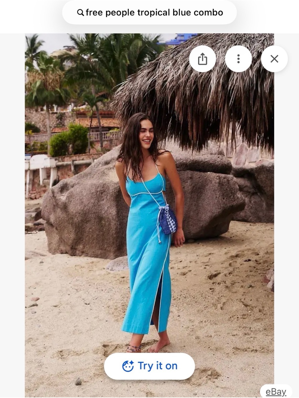 Free People Tropical Blue Maxi Dress